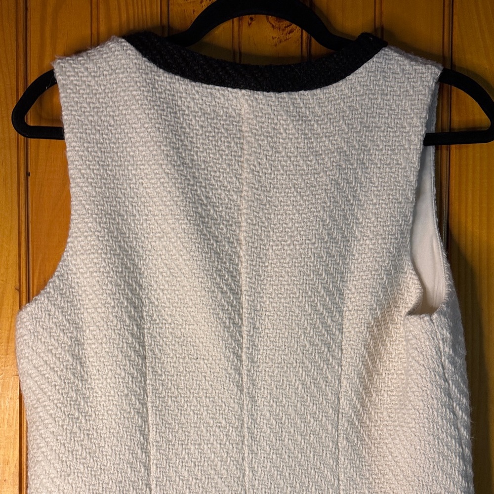 BeBop Black and White Tweed Midi Dress with Gold Accent Buttons - Picture 9 of 10